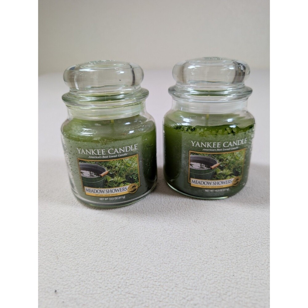 Set of 2 Retired Yankee Candle Meadow Showers 14.5 oz Jar Collectible Unused